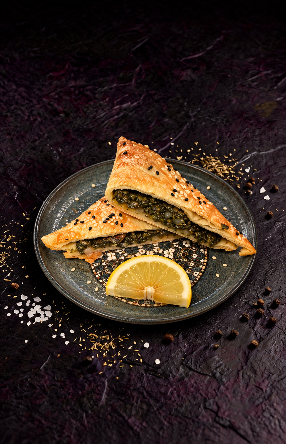 Spinach Samsa dish